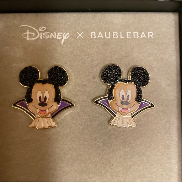 Disney x Baublebar Mickey Mouse Vampire Earrings NWT - Picture 2 of 2